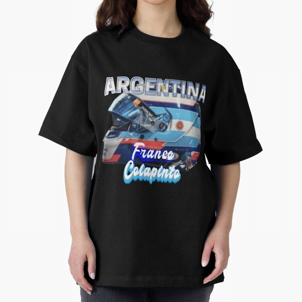 5306 Colapinto Helmet Argentina Oversized T-Shirt Support Your Favorite Stars during FIFA World Cup 2026 Spirit, Filled with Argentina, France and Brazil, Neymar, Haaland and Cristiano Ronaldo, Tournament Hype, Historic Matchups, Family Viewing
