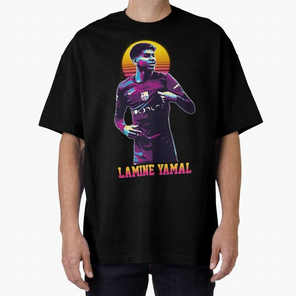 LAMINE YAMAL Oversized T-Shirt Create FIFA World Cup 2026 Group Stage for Fans of Haaland and Germany, Bringing Football Festival Excitement, Trophy Ambitions, Country Rivalries and Star Player Buzz; Great for Watch Parties, Sports Bars, Family