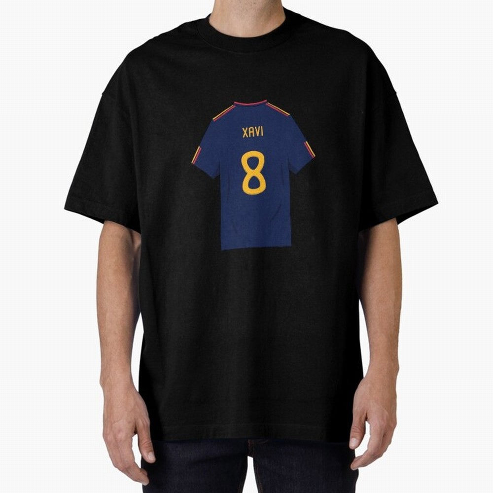 Xavi World Cup 2010 Jersey Oversized T-Shirt Share FIFA World Cup 2026 USA Canada Mexico for Fans of Cristiano Ronaldo and Argentina, France and Brazil, Bringing Tournament Hype, Historic Matchups, Family Viewing Parties and Global Sports Pride;