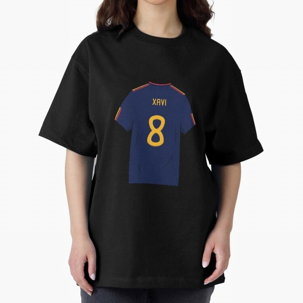 Xavi World Cup 2010 Jersey Oversized T-Shirt Share FIFA World Cup 2026 USA Canada Mexico for Fans of Cristiano Ronaldo and Argentina, France and Brazil, Bringing Tournament Hype, Historic Matchups, Family Viewing Parties and Global Sports Pride;