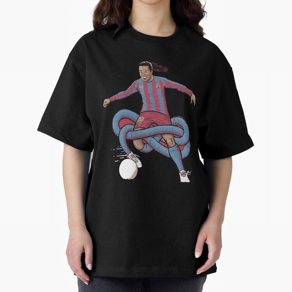Ronaldinho Oversized T-Shirt Mark the FIFA World Cup 2026 Group Stage Journey through Cristiano Ronaldo, Haaland and CR7 Highlights, Brazil, Portugal and Argentina Pride, Vintage Soccer Flavor, Modern Football Stars, National Flags and Final Night