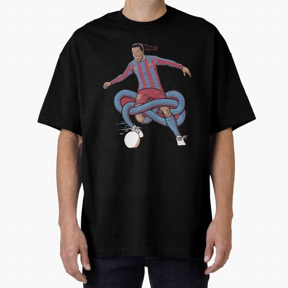 Ronaldinho Oversized T-Shirt Mark the FIFA World Cup 2026 Group Stage Journey through Cristiano Ronaldo, Haaland and CR7 Highlights, Brazil, Portugal and Argentina Pride, Vintage Soccer Flavor, Modern Football Stars, National Flags and Final Night