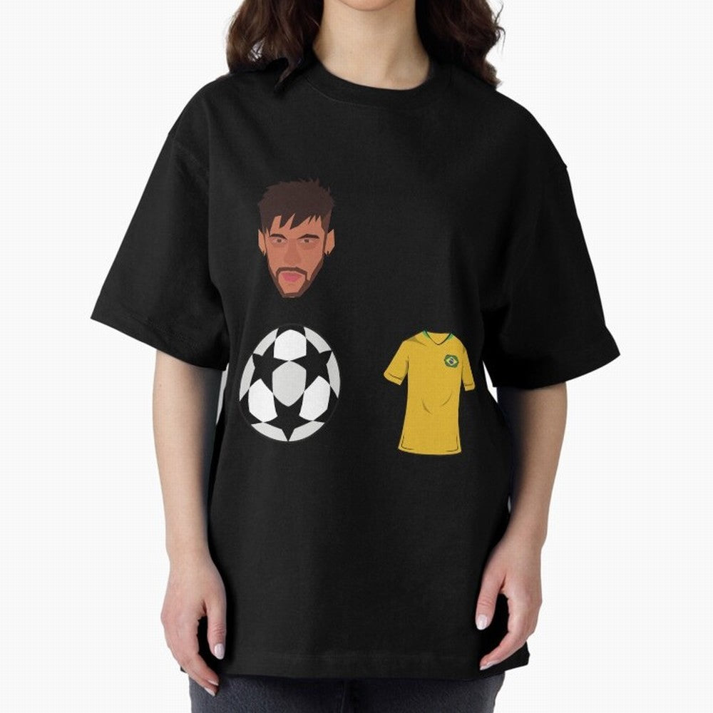 Neymar JR 10 - PSG X Brazil Oversized T-Shirt Show Your Love for FIFA World Cup 2026 Group Stage Driven by CR7 and Messi, England Energy, Stadium Chants, National Pride, Trophy Dreams and Unforgettable Football Memories; Built for Supporters