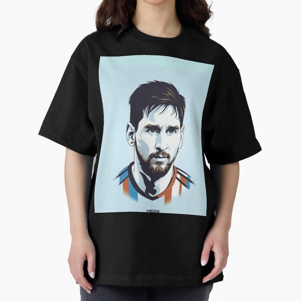 Messi Pop Art Portrait Graphic T-Shirt Celebrate National Team Dreams in FIFA World Cup 2026 Group Stage for Fans of Neymar, Haaland and Cristiano Ronaldo and France and Portugal, Bringing Football Passion, Legendary Performances, Festival Vibes