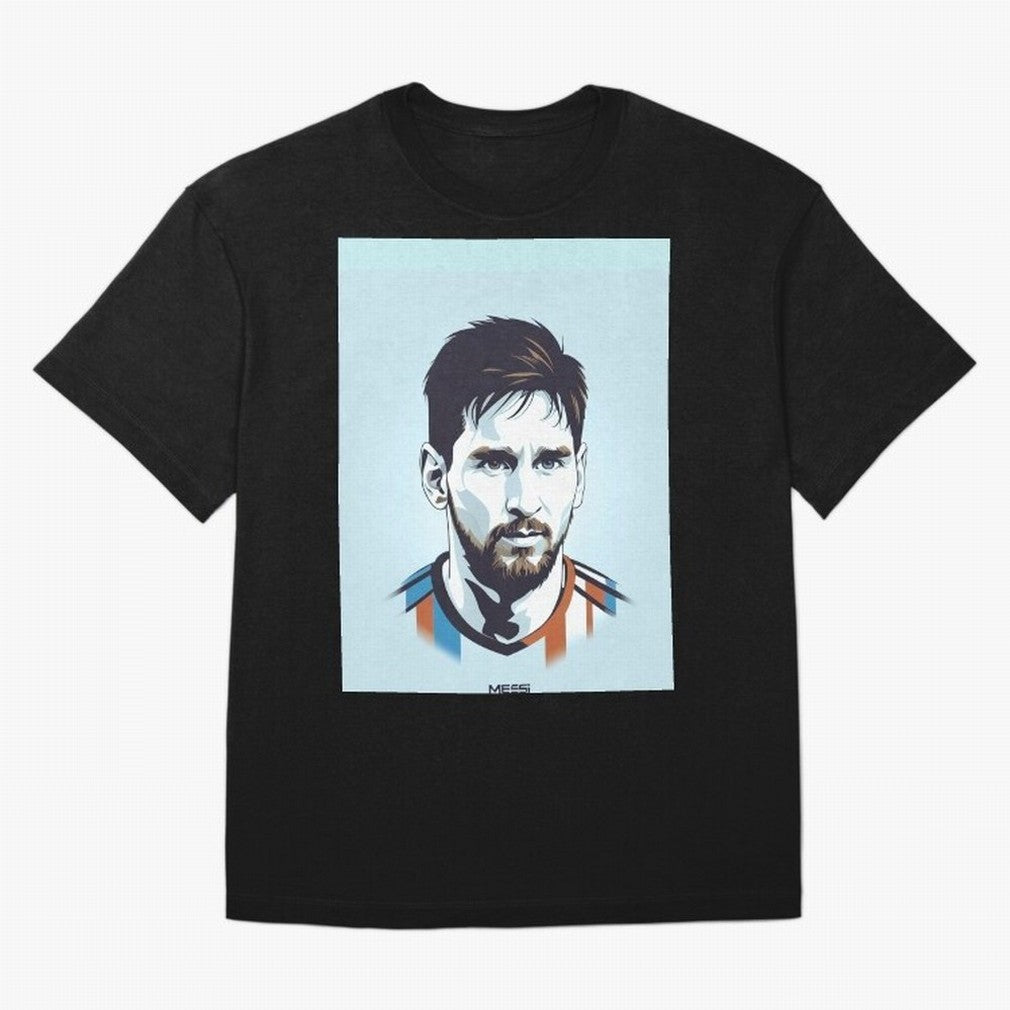 Messi Pop Art Portrait Graphic T-Shirt Celebrate National Team Dreams in FIFA World Cup 2026 Group Stage for Fans of Neymar, Haaland and Cristiano Ronaldo and France and Portugal, Bringing Football Passion, Legendary Performances, Festival Vibes