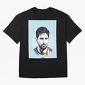 Messi Pop Art Portrait Graphic T-Shirt Celebrate National Team Dreams in FIFA World Cup 2026 Group Stage for Fans of Neymar, Haaland and Cristiano Ronaldo and France and Portugal, Bringing Football Passion, Legendary Performances, Festival Vibes