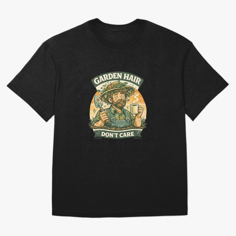 Garden Hair Don't Care - Funny Retro Gardener for Men Classic T-Shirt Represent Football Lovers during Global Football Passion for FIFA World Cup 2026 Group Stage, Centered on Haaland and Mbappe, Argentina and Brazil, Classic Soccer Heritage,