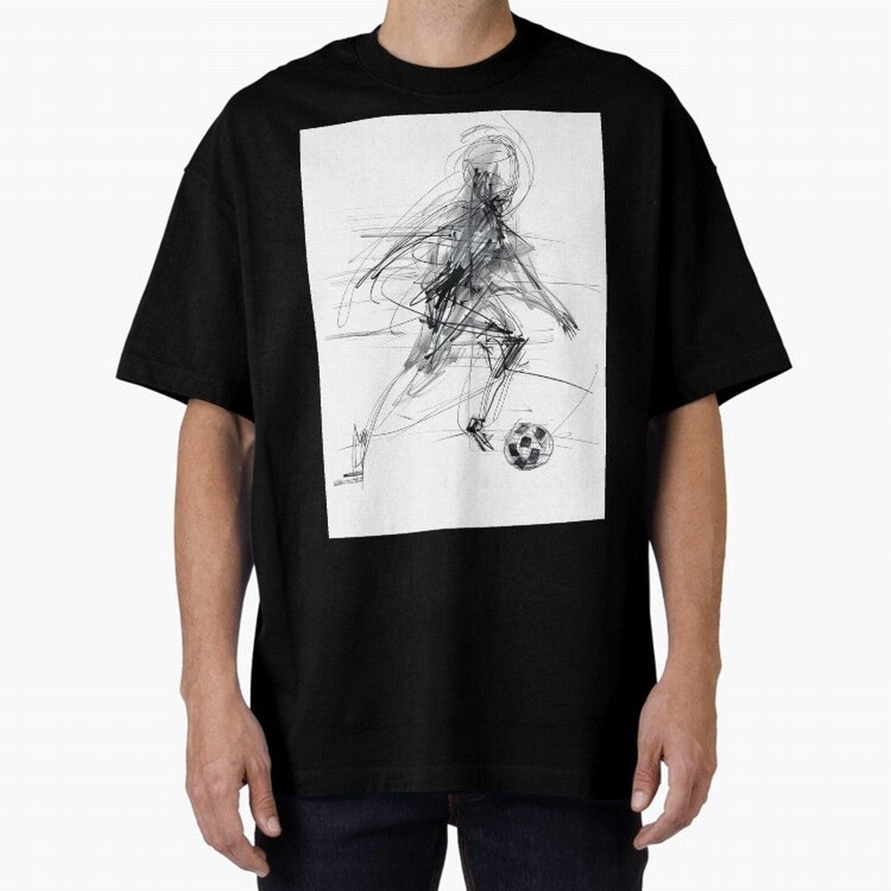 Abstract Soccer Player Sketch ¡ª Minimal Line Art Design Premium T-Shirt Carry the Colors and Pride of FIFA World Cup 2026 USA Canada Mexico Spirit, Inspired by Brazil, Portugal and Argentina, Mbappe, Soccer Culture, Superstar Moments, National