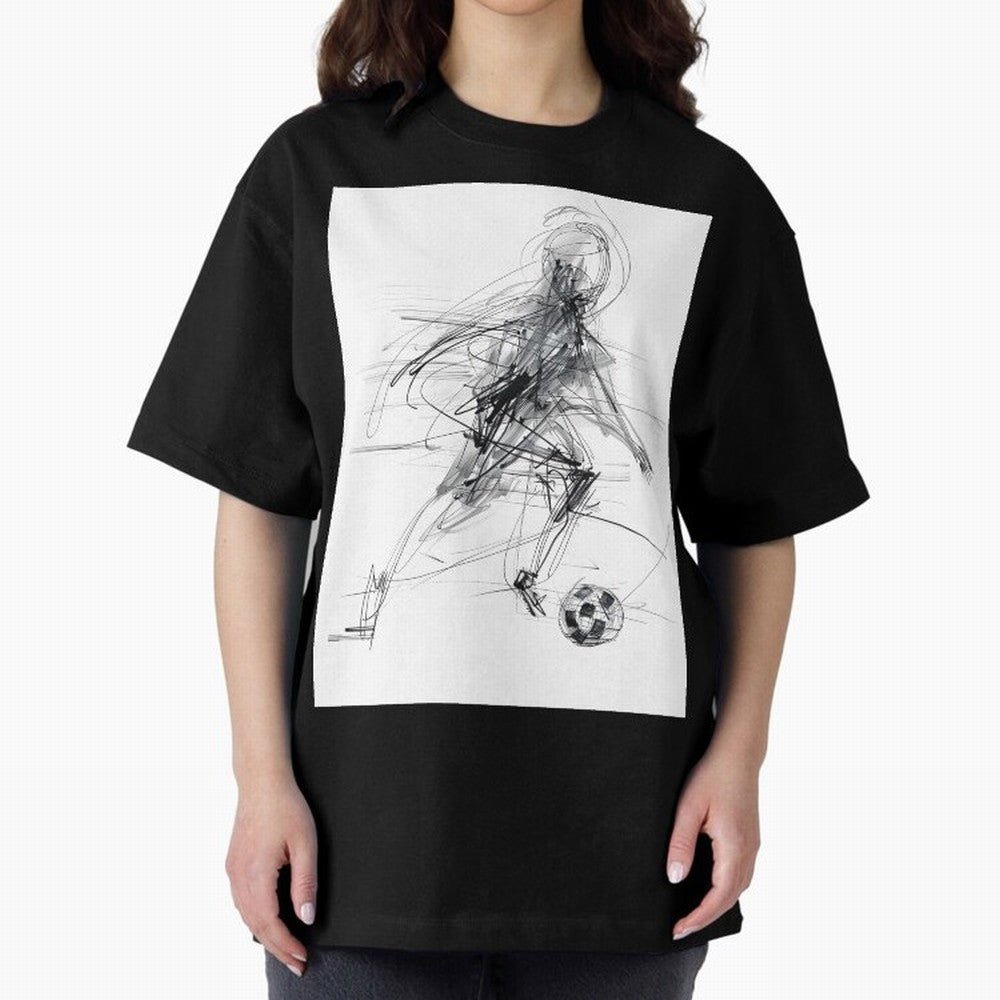 Abstract Soccer Player Sketch ¡ª Minimal Line Art Design Premium T-Shirt Carry the Colors and Pride of FIFA World Cup 2026 USA Canada Mexico Spirit, Inspired by Brazil, Portugal and Argentina, Mbappe, Soccer Culture, Superstar Moments, National
