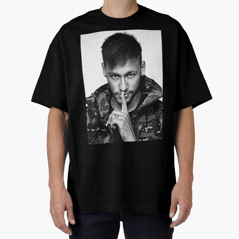 Neymar Art Oversized T-Shirt Represent the Passion of Match Day Hype around FIFA World Cup 2026 USA Canada Mexico, Neymar, Haaland and Cristiano Ronaldo, Argentina and Brazil, Retro Football Energy, Iconic Rivalries, Trophy Chase Drama and Stadium