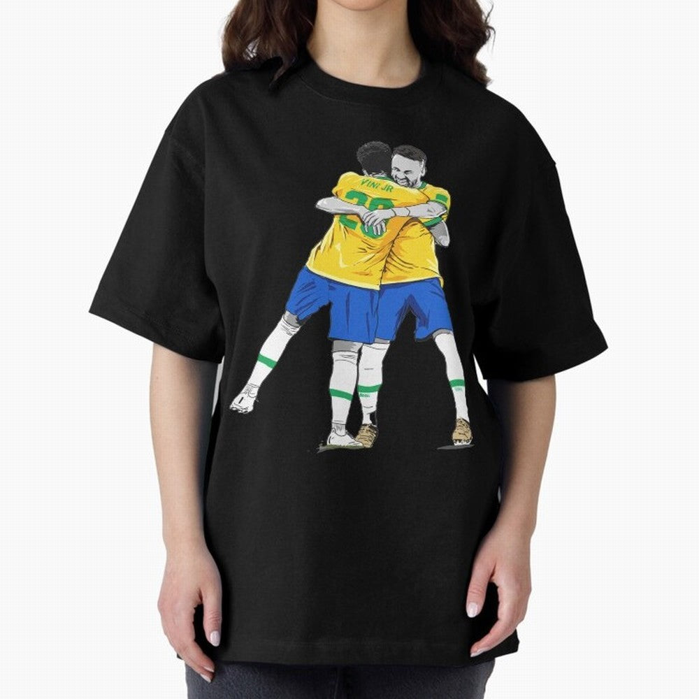 BRAZIL Neymar Jr and Vini Jr World Cup Celebration Classic T-Shirt Showcase FIFA World Cup 2026 USA Canada Mexico Spirit, Centered on Germany, Mbappe and Neymar, Vintage Soccer Flavor, Modern Football Stars, National Flags and Final Night Emotion;