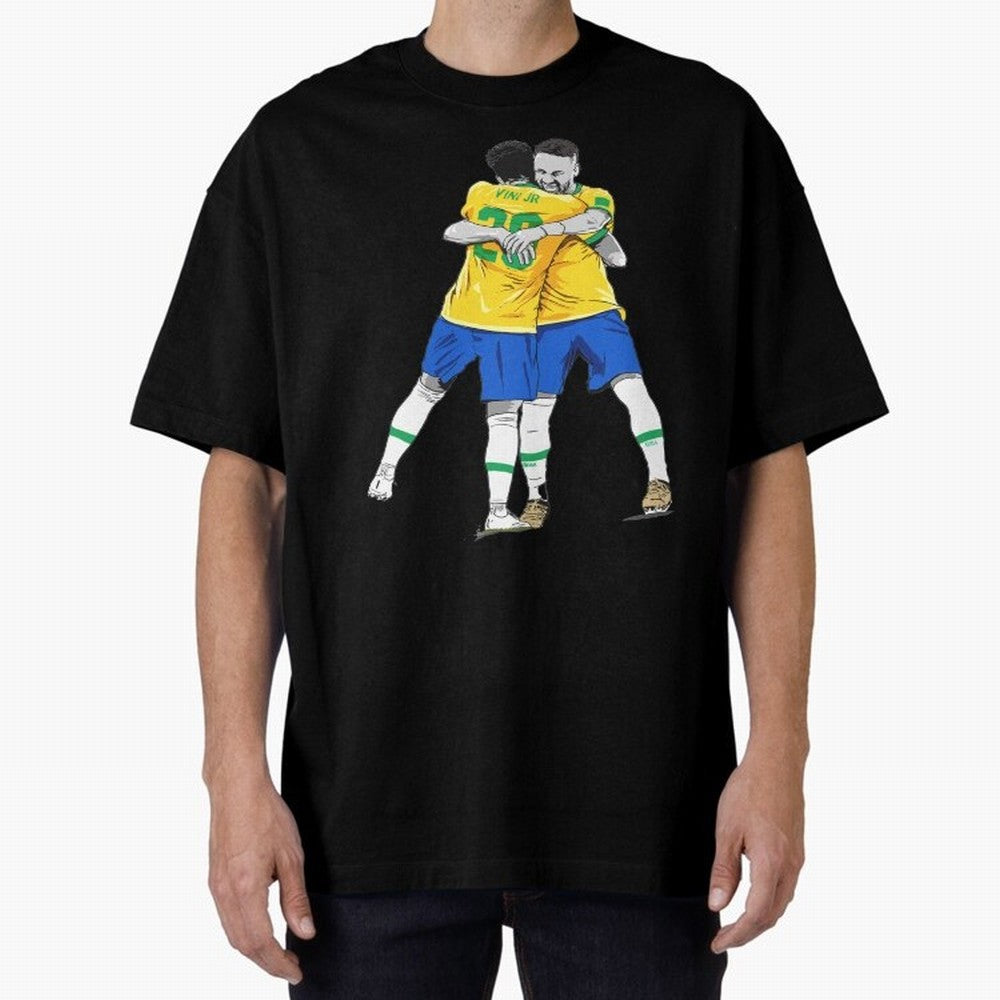BRAZIL Neymar Jr and Vini Jr World Cup Celebration Classic T-Shirt Showcase FIFA World Cup 2026 USA Canada Mexico Spirit, Centered on Germany, Mbappe and Neymar, Vintage Soccer Flavor, Modern Football Stars, National Flags and Final Night Emotion;