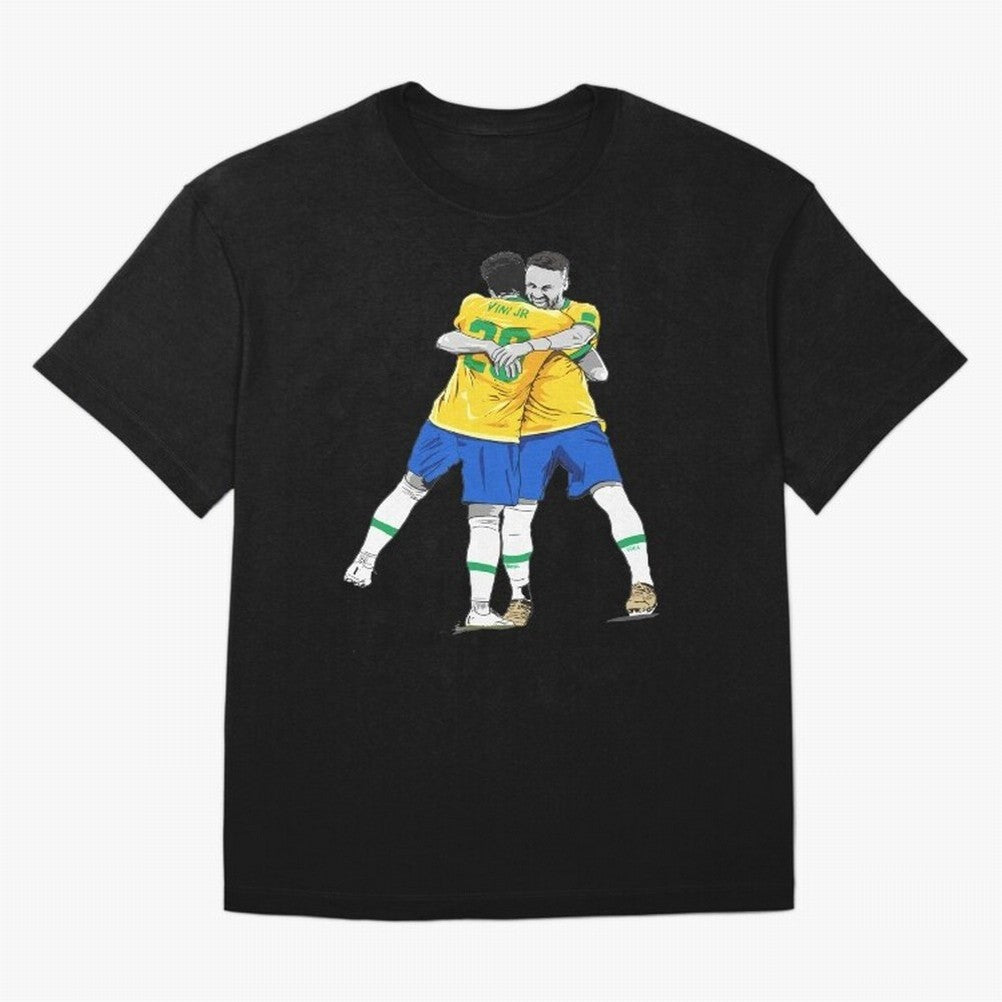 BRAZIL Neymar Jr and Vini Jr World Cup Celebration Classic T-Shirt Showcase FIFA World Cup 2026 USA Canada Mexico Spirit, Centered on Germany, Mbappe and Neymar, Vintage Soccer Flavor, Modern Football Stars, National Flags and Final Night Emotion;