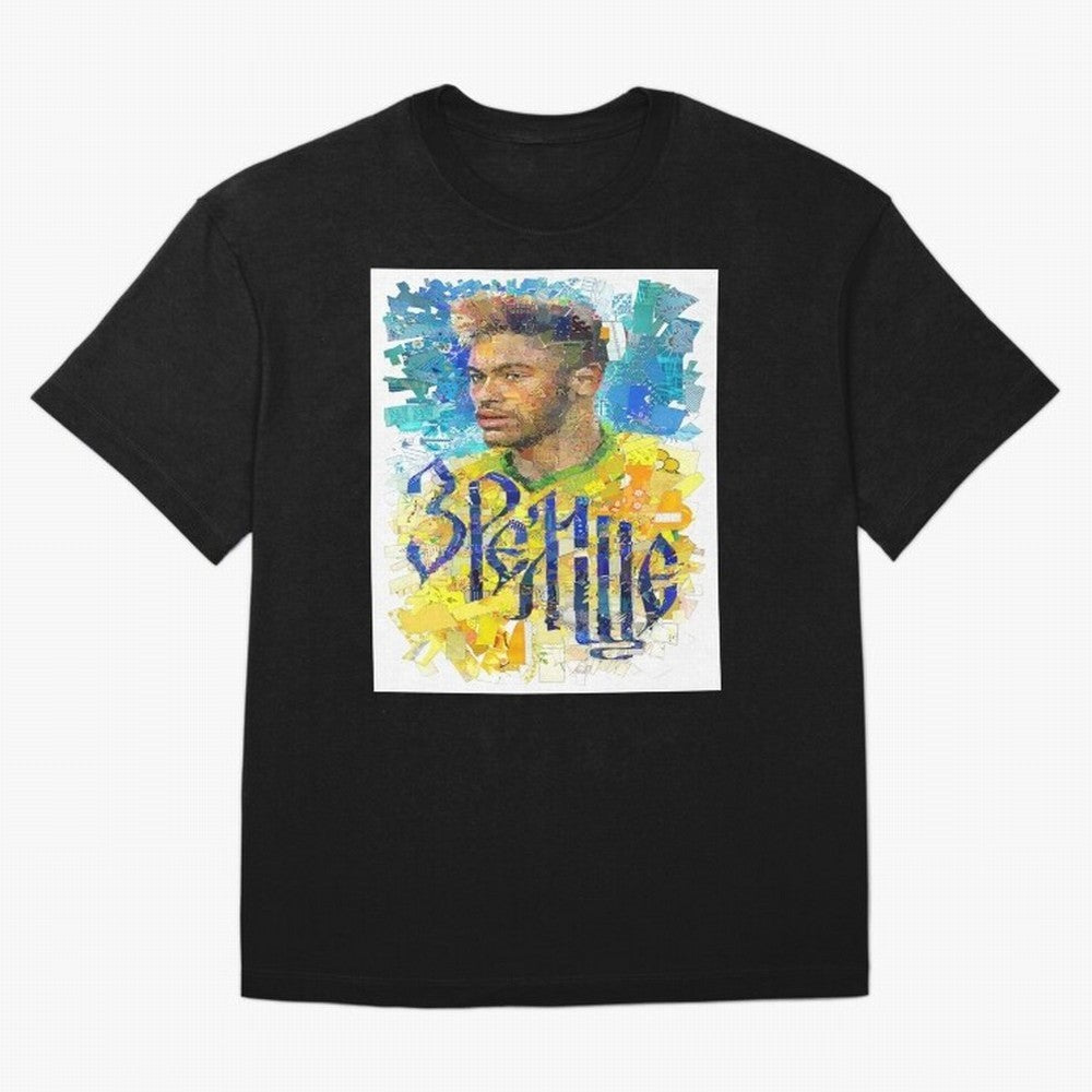 Neymar Illustration Art Framed Art Print Classic T-Shirt Remember Iconic Moments from FIFA World Cup 2026 USA Canada Mexico Spirit, Inspired by Brazil, Messi and Cristiano Ronaldo, Tournament Hype, Historic Matchups, Family Viewing Parties and