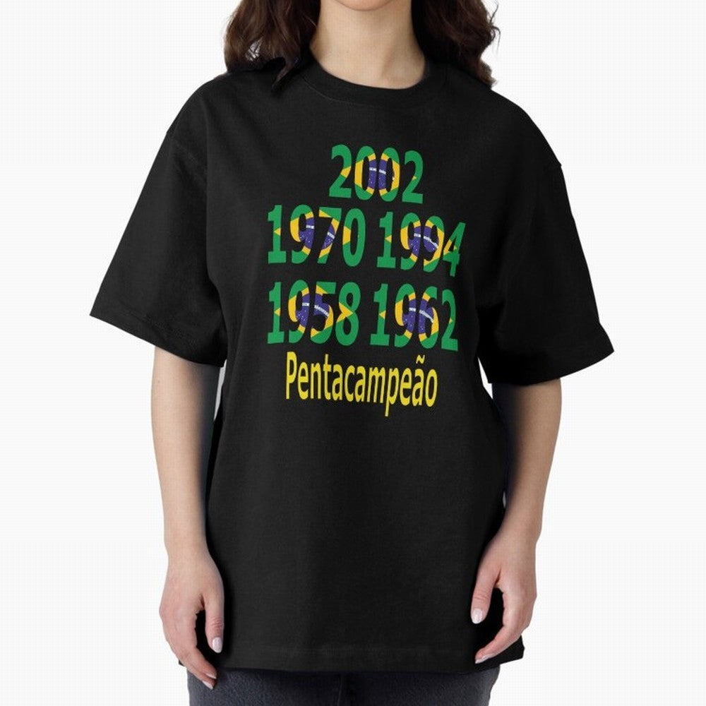 Brazil Five Stars - Champion Heritage Essential T-Shirt Celebrate Football Dreams Across FIFA World Cup 2026 Group Stage Celebrating Neymar, Haaland and Cristiano Ronaldo, Brazil, Portugal and Argentina Energy, Football Festival Excitement, Trophy