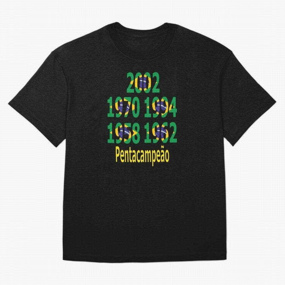 Brazil Five Stars - Champion Heritage Essential T-Shirt Celebrate Football Dreams Across FIFA World Cup 2026 Group Stage Celebrating Neymar, Haaland and Cristiano Ronaldo, Brazil, Portugal and Argentina Energy, Football Festival Excitement, Trophy