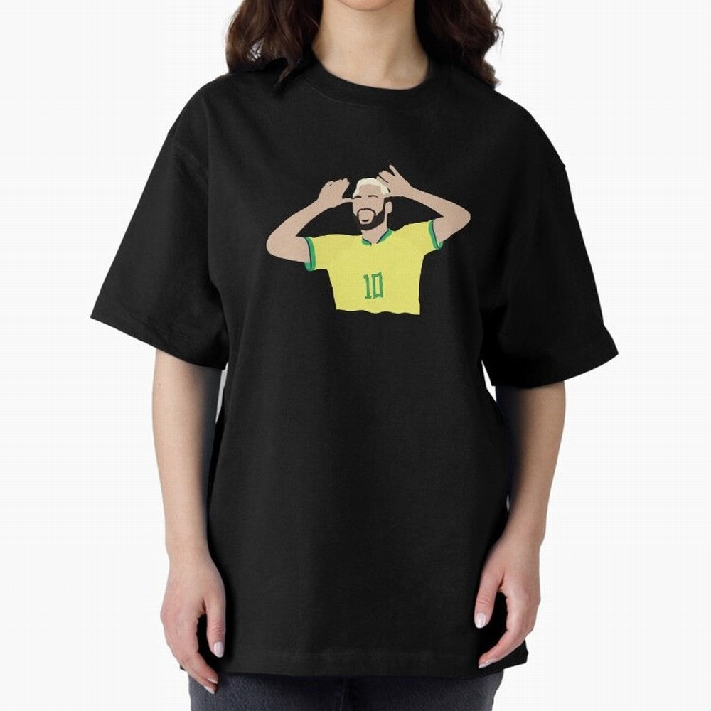 neymar cute vector Oversized T-Shirt Honor Football Greatness during FIFA World Cup 2026 for Fans of Messi and Cristiano Ronaldo and France and Portugal, Bringing Soccer Culture, Superstar Moments, National Team Dreams and Competitive Fire; Built