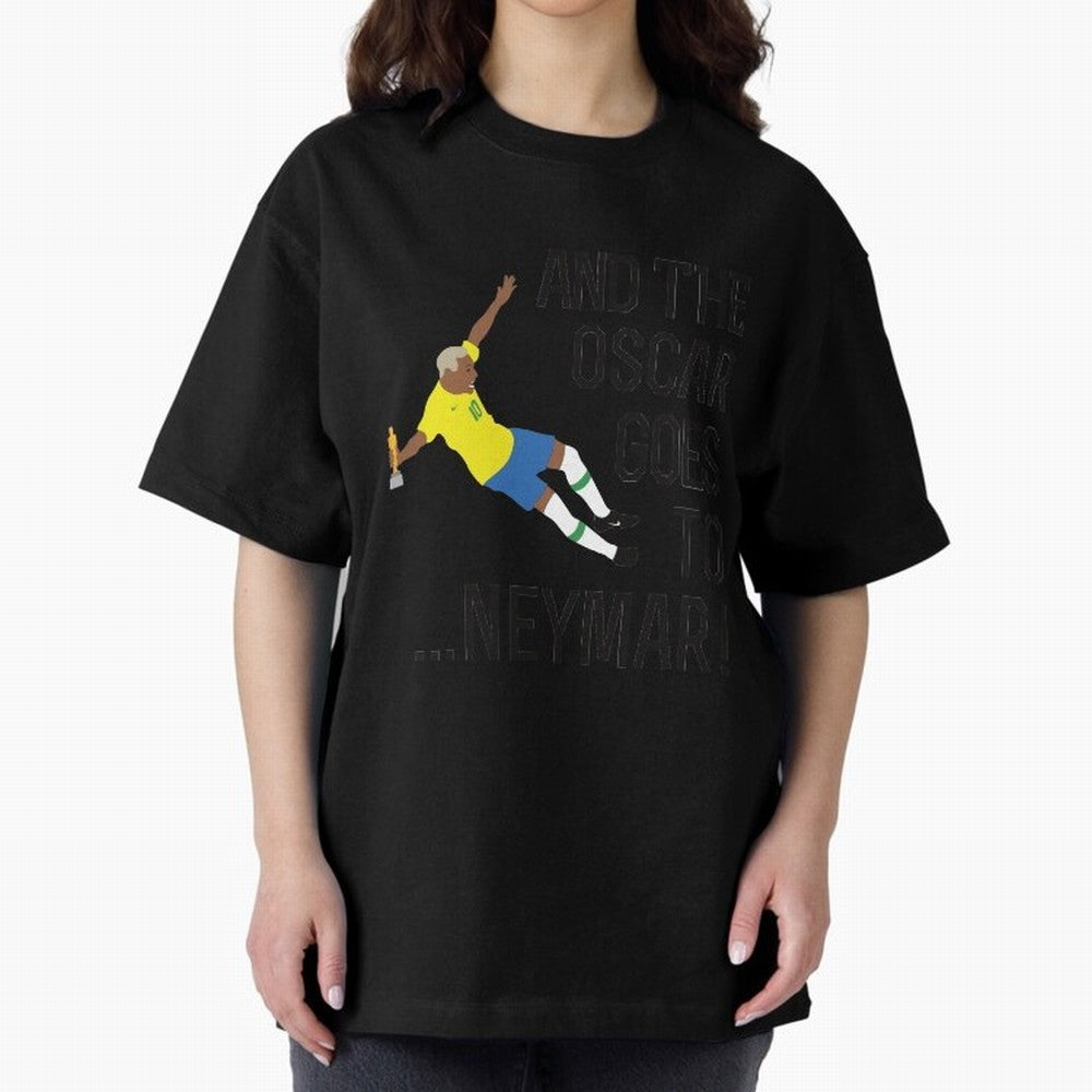 Neymar Diving Oversized T-Shirt Remember Iconic Moments from FIFA World Cup 2026 USA Canada Mexico for Fans of Haaland and Mbappe and Argentina, France and Brazil, Bringing Tournament Hype, Historic Matchups, Family Viewing Parties and Global