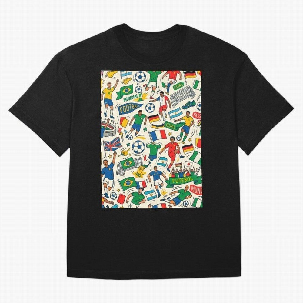 World Cup 2026: Global Football Fever Oversized T-Shirt Show Your Tournament Heart for the FIFA World Cup 2026 Journey through Messi, CR7 and Mbappe Highlights, Brazil, Portugal and Argentina Pride, Worldwide Fan Energy, Dramatic Goals, Stadium
