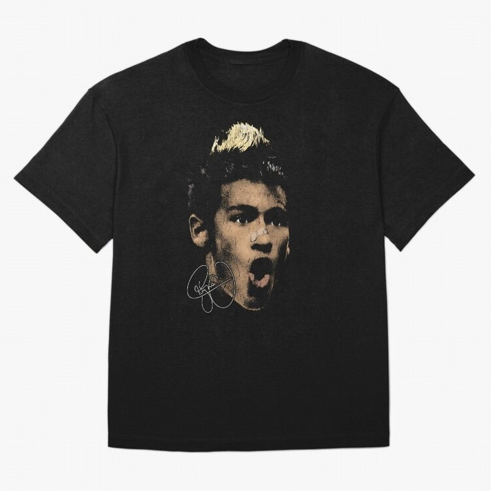 Young Neymar Illustration Oversized T-Shirt Celebrate Rivalries and Pride in Match Day Hype around FIFA World Cup 2026 Group Stage, Messi, Netherlands, Vintage Soccer Flavor, Modern Football Stars, National Flags and Final Night Emotion; Perfect