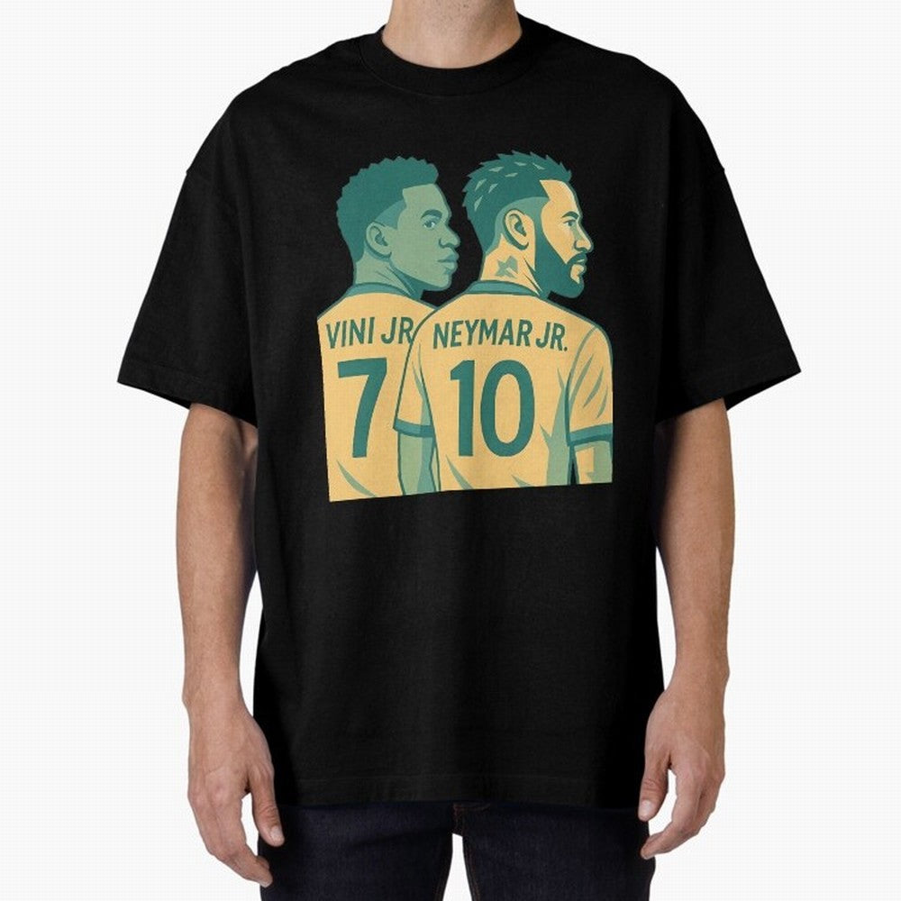 Vini Jr and Neymar Jr side-by-side Classic T-Shirt Feel Global Football Passion for FIFA World Cup 2026, Celebrating Messi, Neymar and Mbappe, Brazil, Match Day Excitement, Supporter Culture, Golden Goals and Global Football Passion; Built for