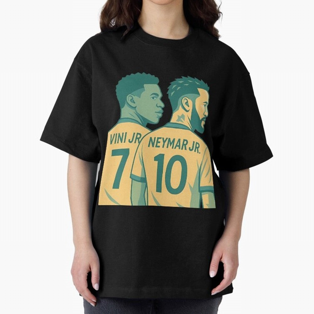 Vini Jr and Neymar Jr side-by-side Classic T-Shirt Feel Global Football Passion for FIFA World Cup 2026, Celebrating Messi, Neymar and Mbappe, Brazil, Match Day Excitement, Supporter Culture, Golden Goals and Global Football Passion; Built for