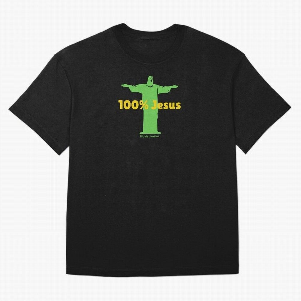 100% Jesus Christ the Redeemer Christian Brazilian Classic T-Shirt Treasure Match Day Hype around FIFA World Cup 2026 USA Canada Mexico, Neymar, Haaland and Cristiano Ronaldo, Brazil, Portugal and Argentina, Stadium Memories, Football Loyalty,