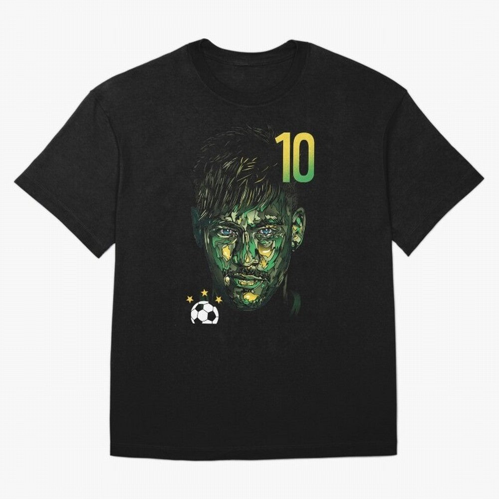 Neymar Jr. Oversized T-Shirt Show Championship Spirit for Global Football Passion for FIFA World Cup 2026, Celebrating Haaland, Argentina, France and Brazil, Classic Soccer Heritage, Championship Pressure, Fan Loyalty and International Pride; Built