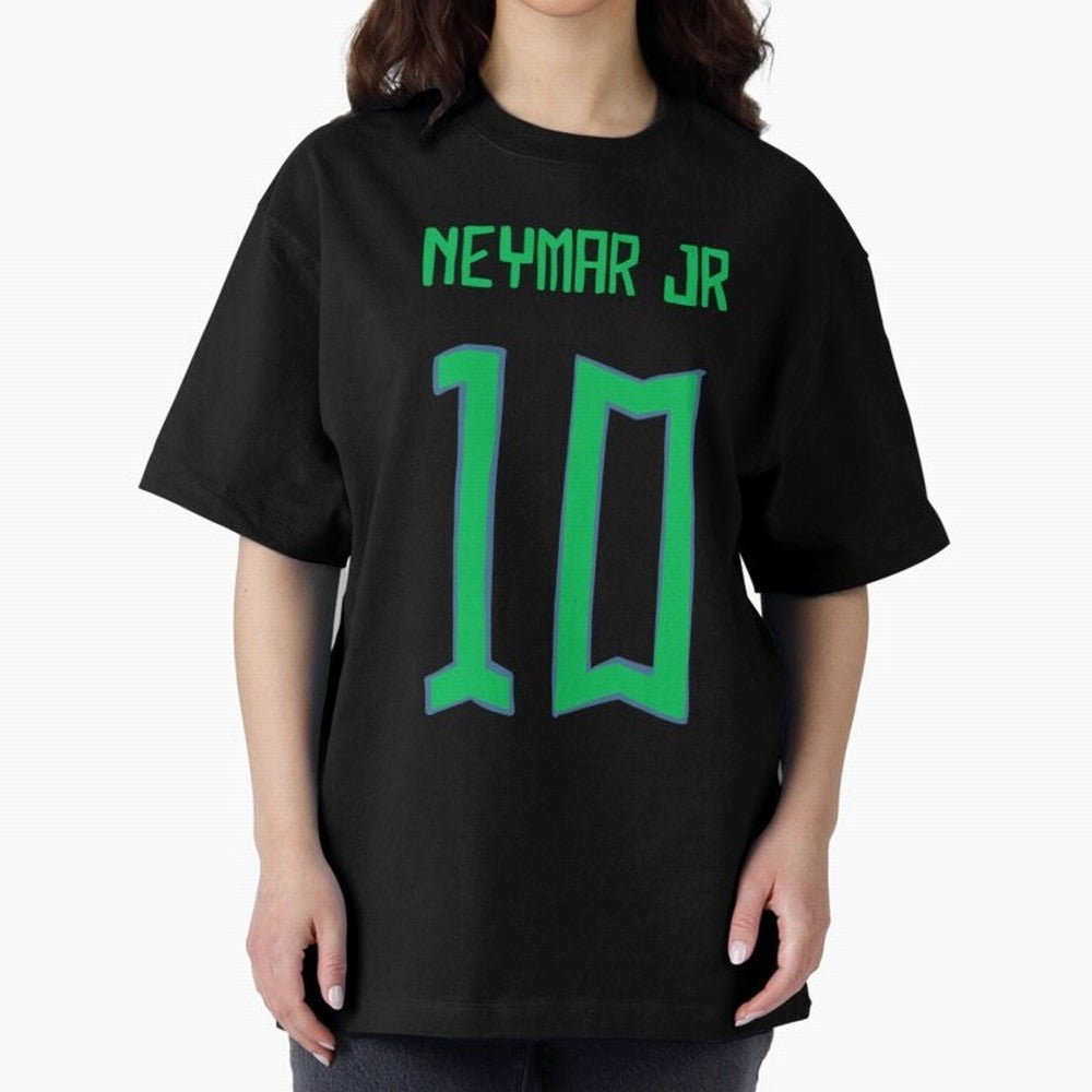Neymar Jr #10 (Brazil) Oversized T-Shirt Represent Fans Who Live for Match Day Hype around FIFA World Cup 2026 Group Stage, Haaland, France, Vintage Soccer Flavor, Modern Football Stars, National Flags and Final Night Emotion; Made for Die Hard