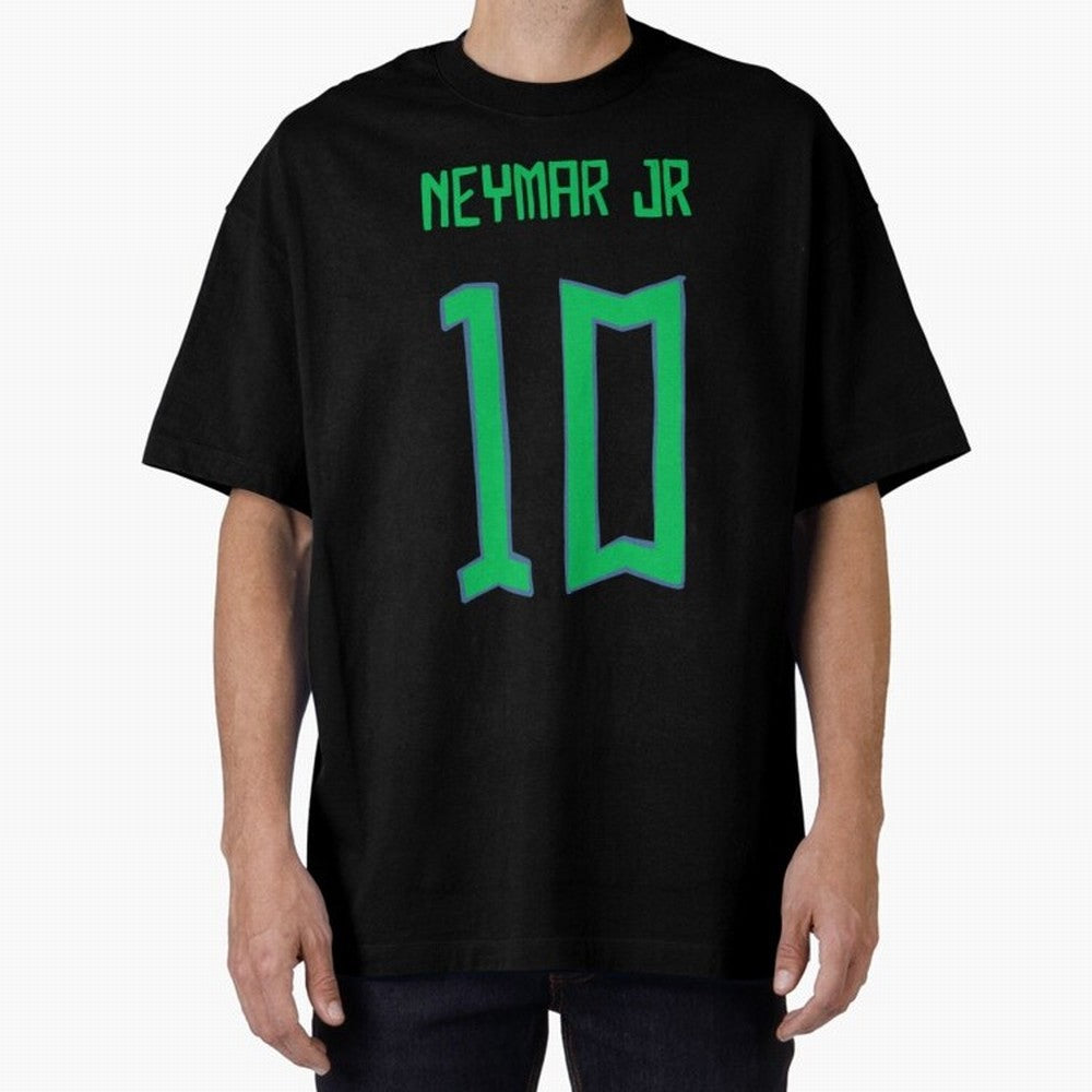 Neymar Jr #10 (Brazil) Oversized T-Shirt Represent Fans Who Live for Match Day Hype around FIFA World Cup 2026 Group Stage, Haaland, France, Vintage Soccer Flavor, Modern Football Stars, National Flags and Final Night Emotion; Made for Die Hard