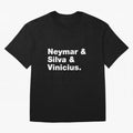 Neymar + Silva + Vinicius - Brazil Brazilian World Cup Squad Team Players Football Soccer Qatar WC 22 Oversized T-Shirt Celebrate Match Day Hype around FIFA World Cup 2026 USA Canada Mexico, Messi and Cristiano Ronaldo, France and Portugal, Game