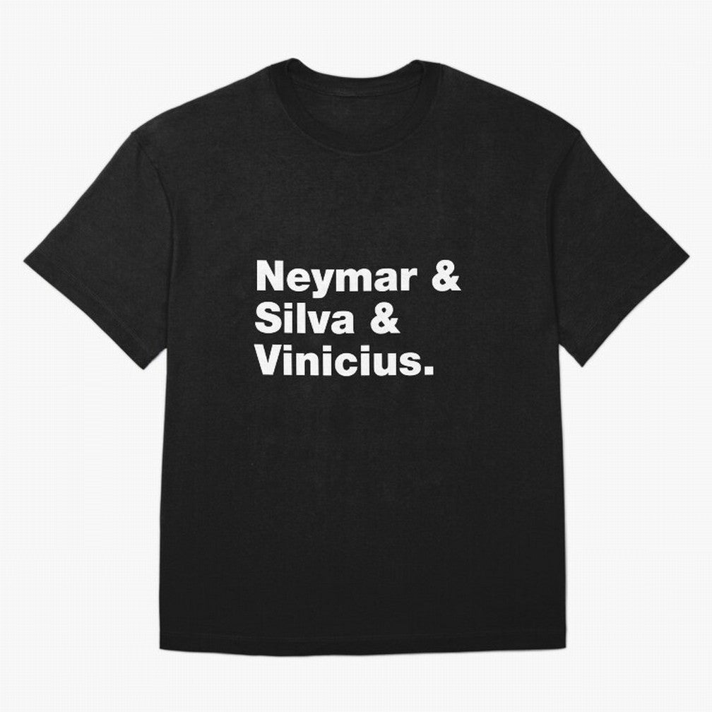 Neymar + Silva + Vinicius - Brazil Brazilian World Cup Squad Team Players Football Soccer Qatar WC 22 Oversized T-Shirt Celebrate Match Day Hype around FIFA World Cup 2026 USA Canada Mexico, Messi and Cristiano Ronaldo, France and Portugal, Game