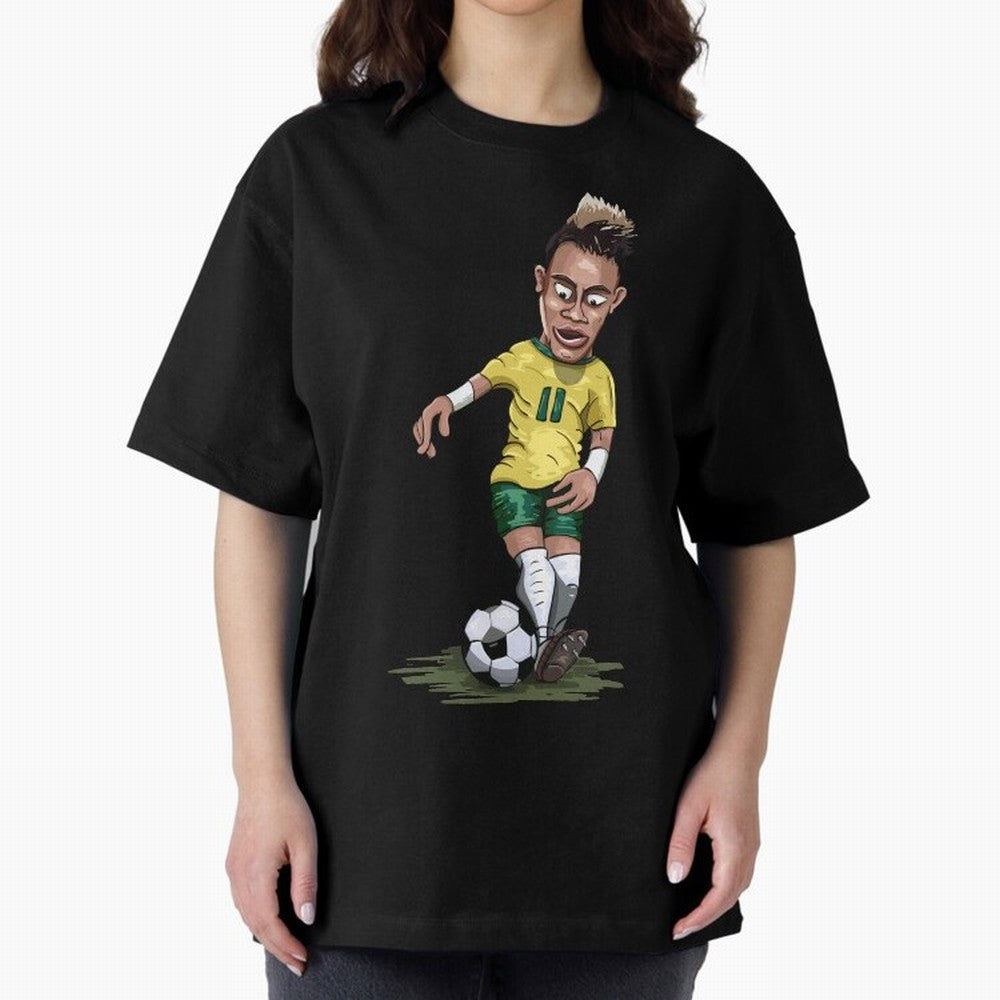 Mascot Cartoon Neymar Football Player Brazil Classic T-Shirt Celebrate the Biggest Stage of the FIFA World Cup 2026 USA Canada Mexico Journey through Mbappe and Neymar Highlights, Portugal Pride, Championship Spirit, Famous Goals, Roaring Crowds