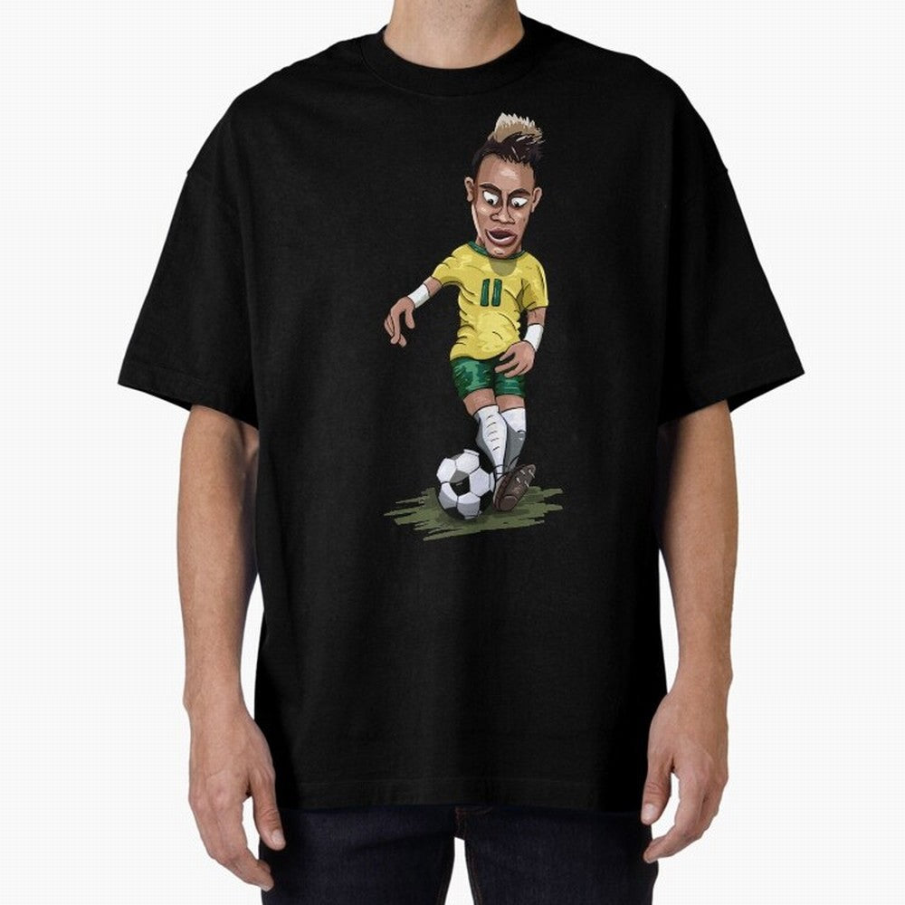 Mascot Cartoon Neymar Football Player Brazil Classic T-Shirt Celebrate the Biggest Stage of the FIFA World Cup 2026 USA Canada Mexico Journey through Mbappe and Neymar Highlights, Portugal Pride, Championship Spirit, Famous Goals, Roaring Crowds