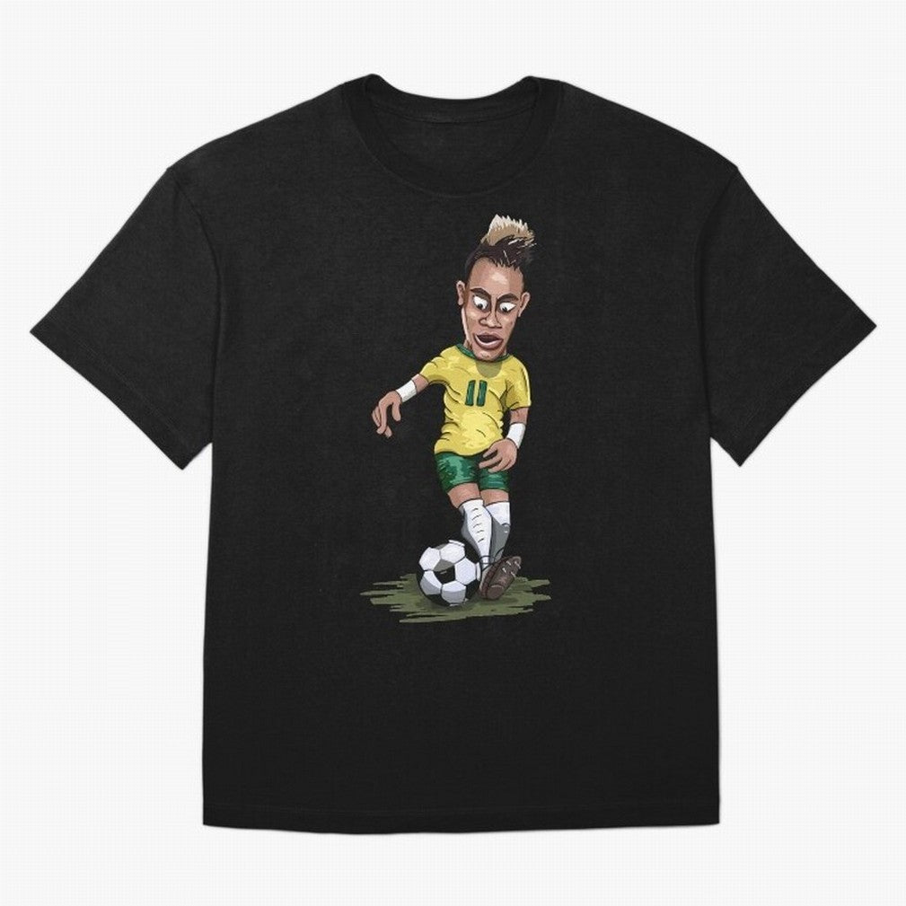 Mascot Cartoon Neymar Football Player Brazil Classic T-Shirt Celebrate the Biggest Stage of the FIFA World Cup 2026 USA Canada Mexico Journey through Mbappe and Neymar Highlights, Portugal Pride, Championship Spirit, Famous Goals, Roaring Crowds