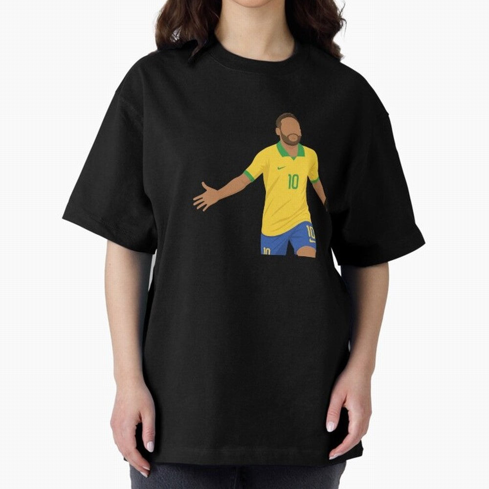 Neymar Jr in Yellow Glory Sticker Oversized T-Shirt Celebrate the Biggest Stage of the FIFA World Cup 2026 Group Stage Journey through Neymar Highlights, England and Germany Pride, Sports Nostalgia, International Competition, Famous Players and