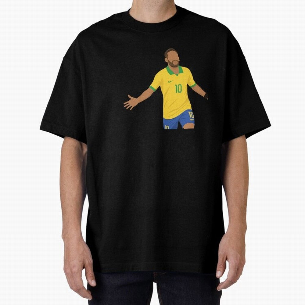 Neymar Jr in Yellow Glory Sticker Oversized T-Shirt Celebrate the Biggest Stage of the FIFA World Cup 2026 Group Stage Journey through Neymar Highlights, England and Germany Pride, Sports Nostalgia, International Competition, Famous Players and