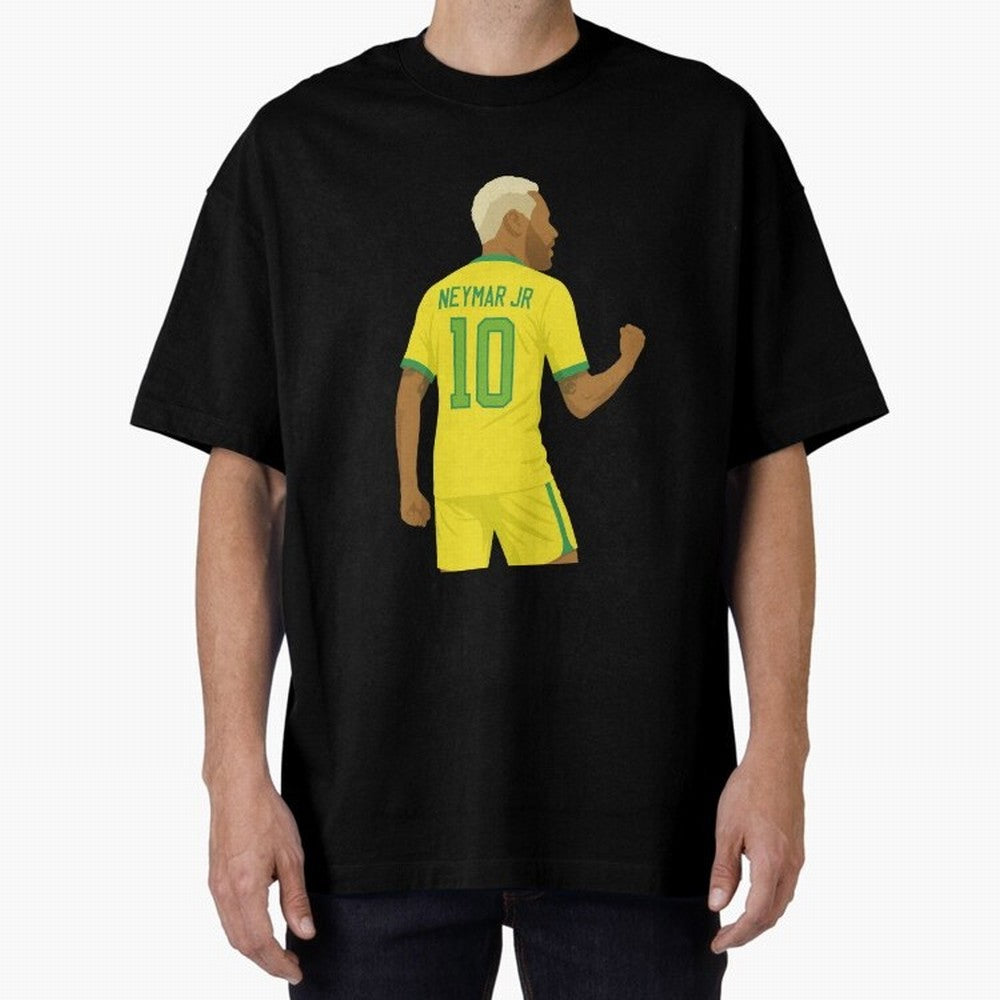 Neymar Jr in Yellow Glory Sticker Oversized T-Shirt Step into FIFA World Cup 2026 USA Canada Mexico for Fans of Neymar and France, Bringing Championship Spirit, Famous Goals, Roaring Crowds and International Football Unity; Made for Die Hard