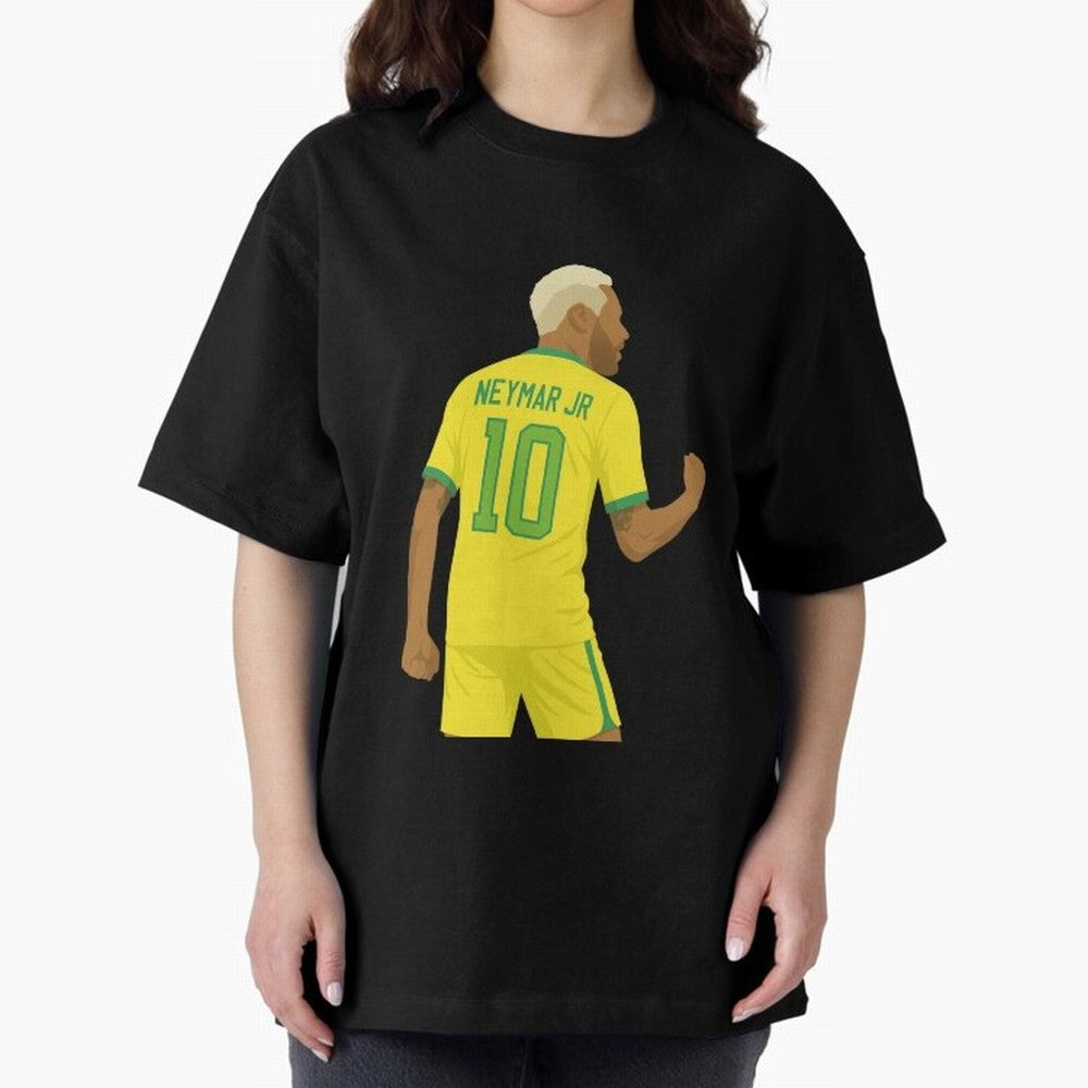 Neymar Jr in Yellow Glory Sticker Oversized T-Shirt Step into FIFA World Cup 2026 USA Canada Mexico for Fans of Neymar and France, Bringing Championship Spirit, Famous Goals, Roaring Crowds and International Football Unity; Made for Die Hard