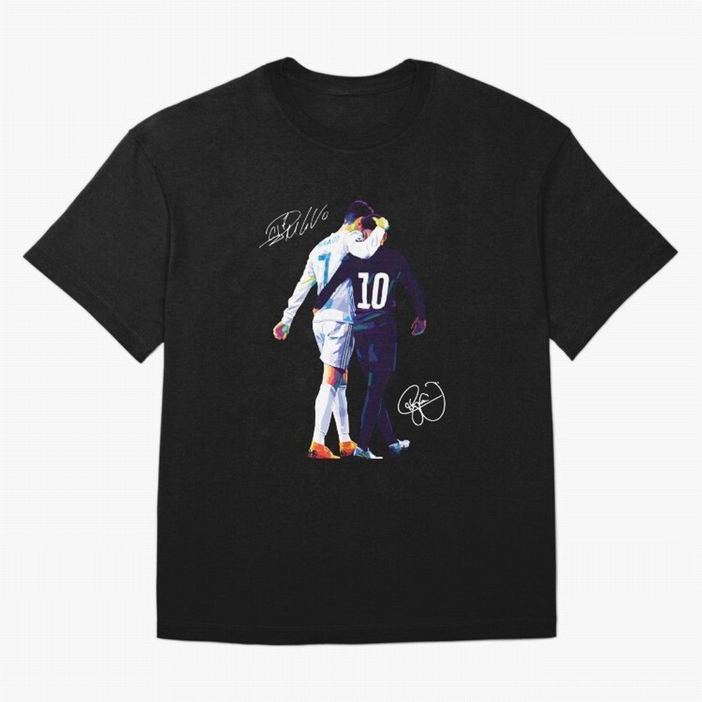 Cristiano Ronaldo and Neymar Jr Wpap Art Oversized T-Shirt Feel the Trophy Chase of Match Day Hype around FIFA World Cup 2026 USA Canada Mexico, Messi, Neymar and Mbappe, Argentina, France and Brazil, Football Passion, Legendary Performances,