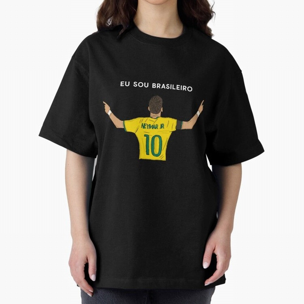 Neymar Jr Brazil Oversized T-Shirt Upgrade the FIFA World Cup 2026 Group Stage Journey through CR7 and Messi Highlights, Portugal, Spain and Germany Pride, Stadium Chants, National Pride, Trophy Dreams and Unforgettable Football Memories; Made for