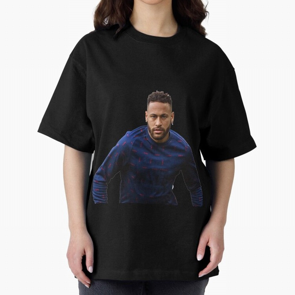 Neymar Junior Sticker Oversized T-Shirt Honor Football Greatness during FIFA World Cup 2026 Group Stage Spirit, Celebrating Netherlands, CR7, Vintage Soccer Flavor, Modern Football Stars, National Flags and Final Night Emotion; Perfect for