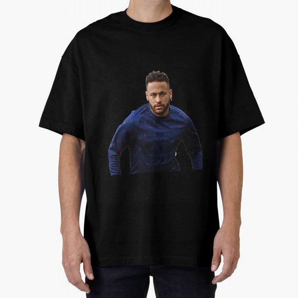 Neymar Junior Sticker Oversized T-Shirt Honor Football Greatness during FIFA World Cup 2026 Group Stage Spirit, Celebrating Netherlands, CR7, Vintage Soccer Flavor, Modern Football Stars, National Flags and Final Night Emotion; Perfect for