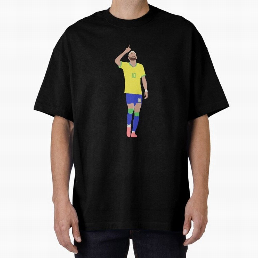 Neymar Brazil Football Captain Oversized T-Shirt Celebrate Football Dreams Across the FIFA World Cup 2026 USA Canada Mexico Journey through Mbappe and Neymar Highlights, England and Germany Pride, Football Passion, Legendary Performances, Festival