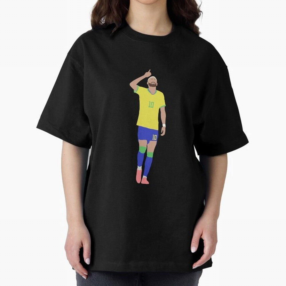Neymar Brazil Football Captain Oversized T-Shirt Celebrate Football Dreams Across the FIFA World Cup 2026 USA Canada Mexico Journey through Mbappe and Neymar Highlights, England and Germany Pride, Football Passion, Legendary Performances, Festival