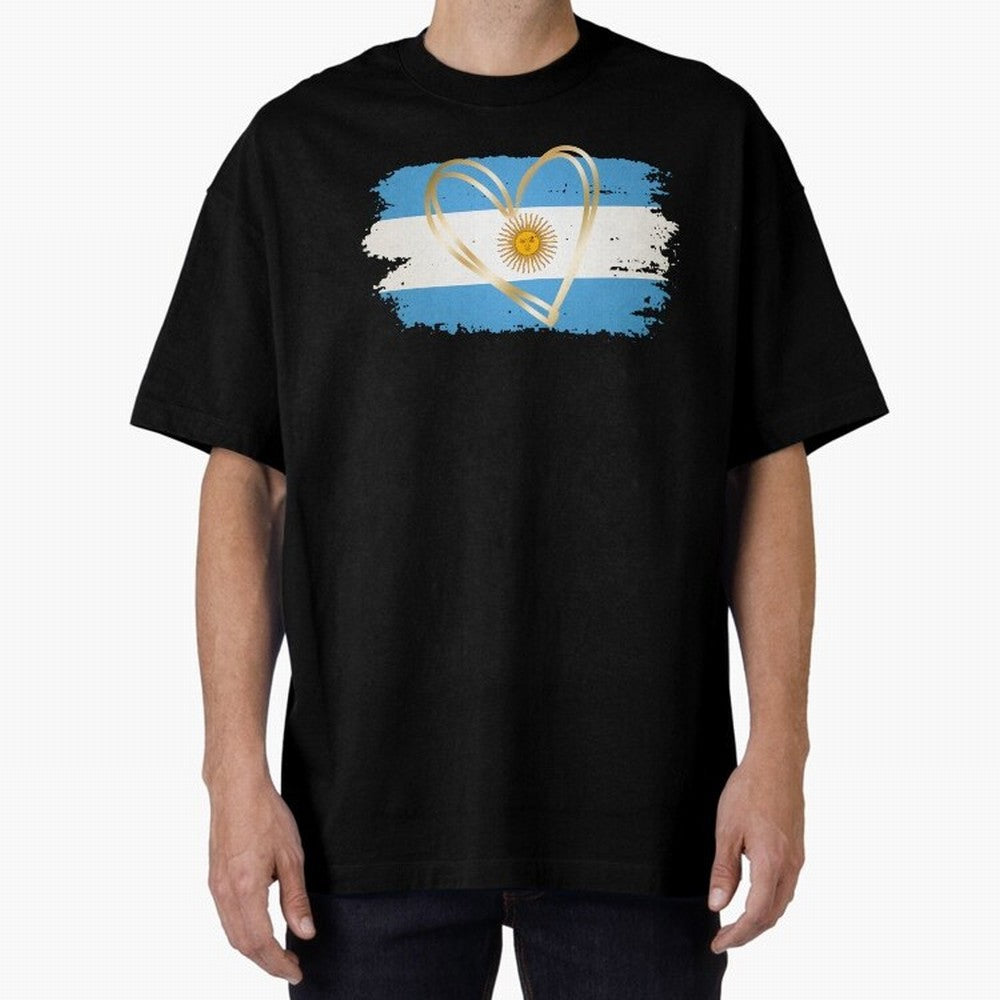 ARGENTINA FLAG WITH GOLDEN HEART Classic T-Shirt Celebrate National Team Dreams in the FIFA World Cup 2026 USA Canada Mexico Journey through CR7 Highlights, Germany Pride, Football History, Final Match Energy, Crowd Noise and Once in a Lifetime