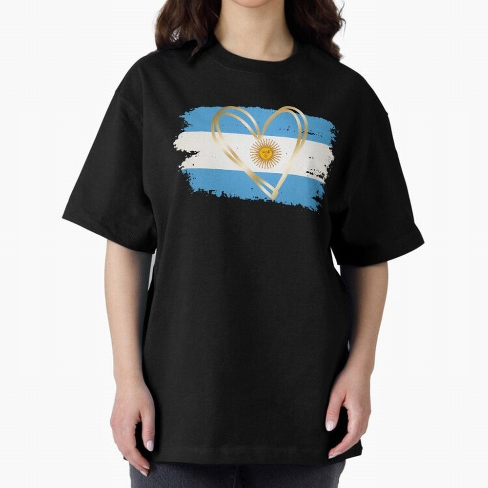 ARGENTINA FLAG WITH GOLDEN HEART Classic T-Shirt Celebrate National Team Dreams in the FIFA World Cup 2026 USA Canada Mexico Journey through CR7 Highlights, Germany Pride, Football History, Final Match Energy, Crowd Noise and Once in a Lifetime