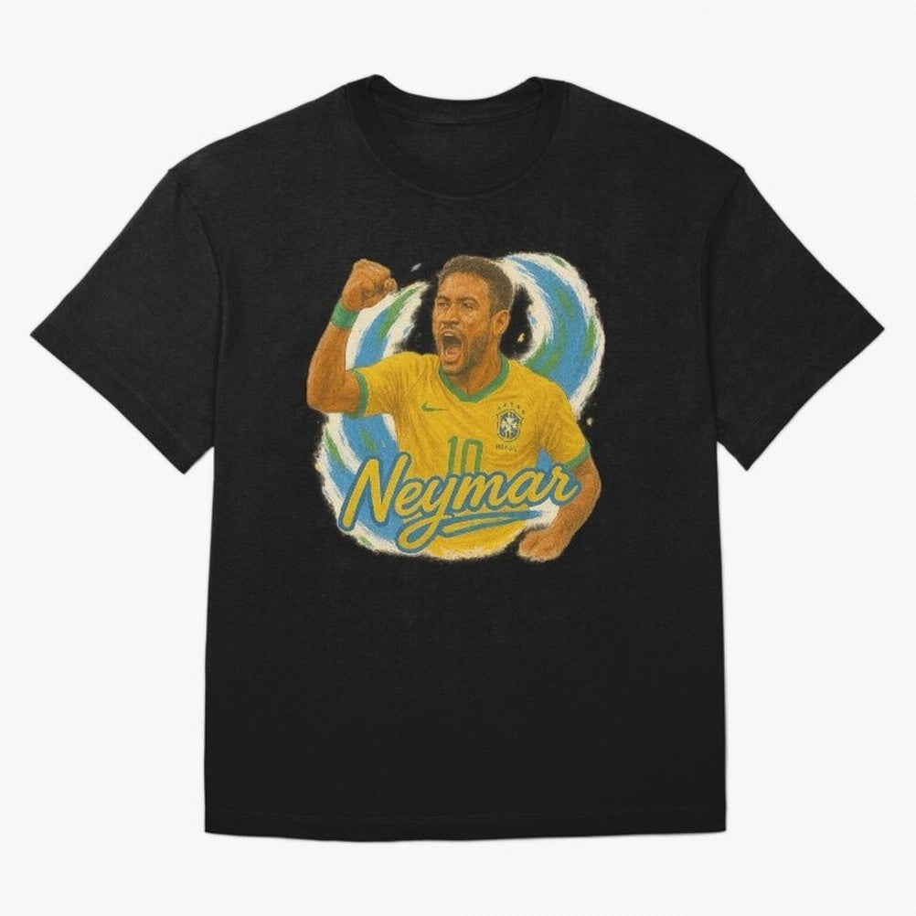 Neymar Brazil Art ¨C Dynamic Football Superstar Tribute Design	 Oversized T-Shirt Fuel FIFA World Cup 2026 USA Canada Mexico Centered on CR7, France Energy, Football Passion, Legendary Performances, Festival Vibes and Supporter Community; Ideal for