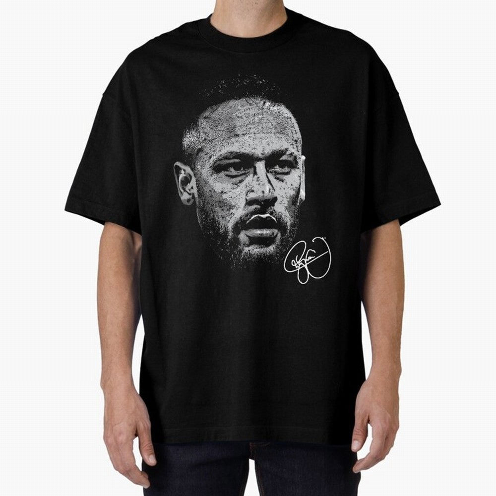 Neymar Signed Oversized T-Shirt Relive FIFA World Cup 2026 Connected to Messi, CR7 and Mbappe, France and Portugal Energy, Champion Mindset, Group Stage Buzz, Knockout Tension and Passionate Fan Culture; Ideal for Football Dads, Football Moms,