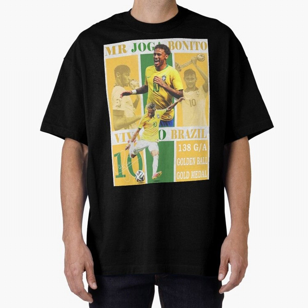 Neymar Jr Brazil National Team Soccer Poster - Iconic Selecao Art Print Classic T-Shirt Experience FIFA World Cup 2026 USA Canada Mexico for Fans of Cristiano Ronaldo, Haaland and CR7 and Spain and Netherlands, Bringing Goal Celebration Energy,